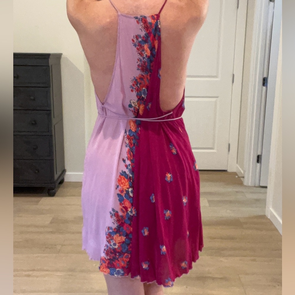 Free People Racerback Dress in Pink and Purple Floral
